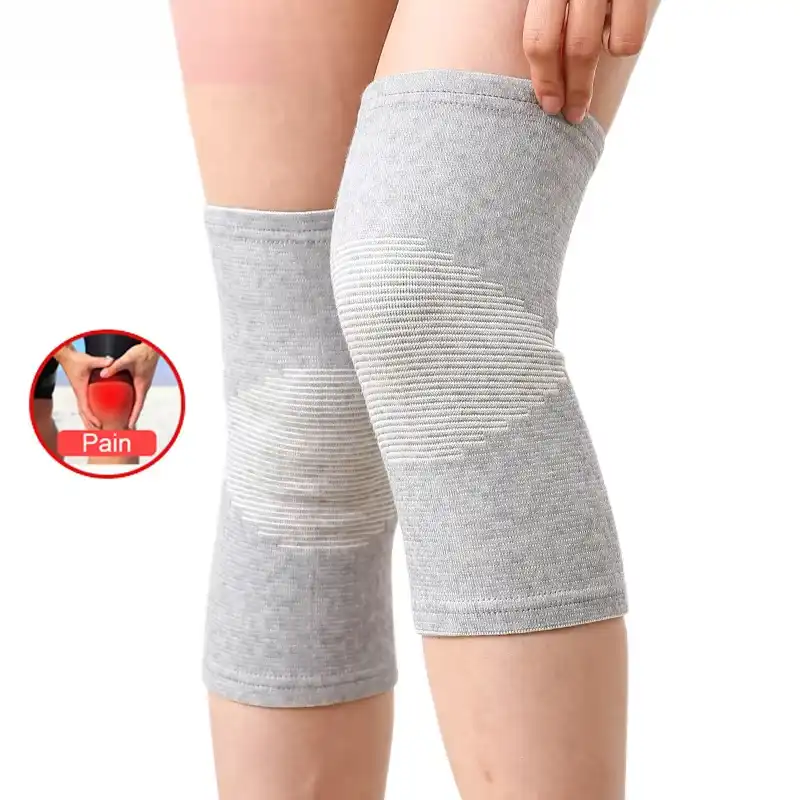 Leg Arthritis Injury Gym Knee Sleeve Elasticated Bandage Charcoal Knitted Warm Kneepads   4.7   110 Reviews   ౹  