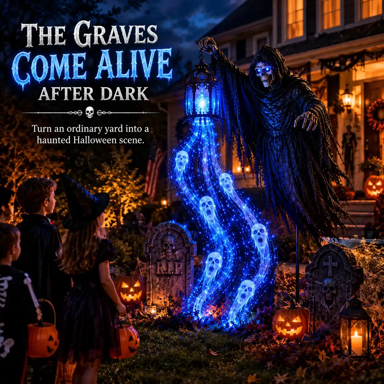 🎁Today 49% OFF🎁💀Halloween Soul Harvester Animated Garden Light
