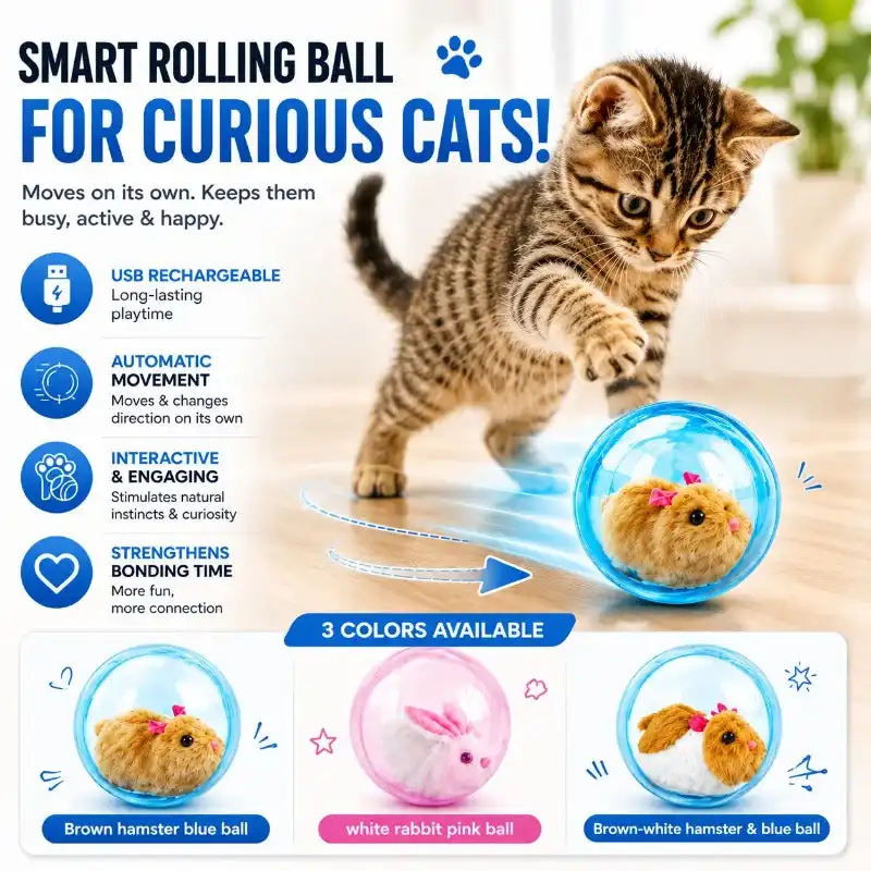Self-Rolling Interactive Cat Ball